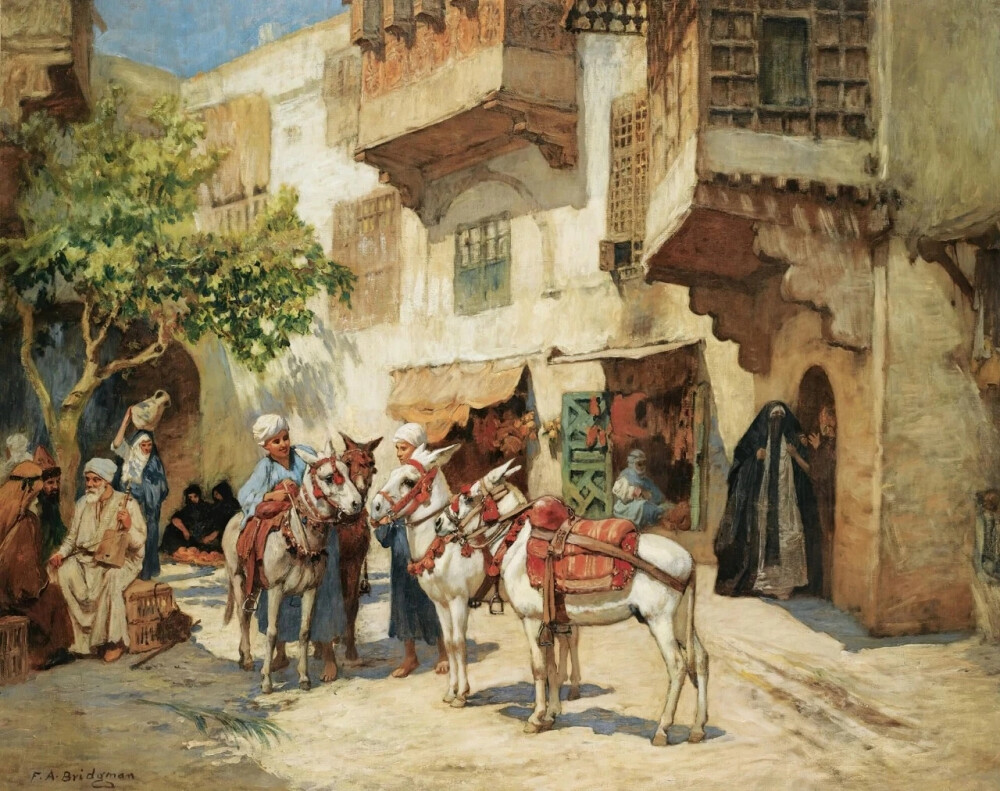 美国艺术家.弗雷德里克·阿瑟·布里奇曼(Frederick Arthur Bridgman)1847-1928,画作欣赏。