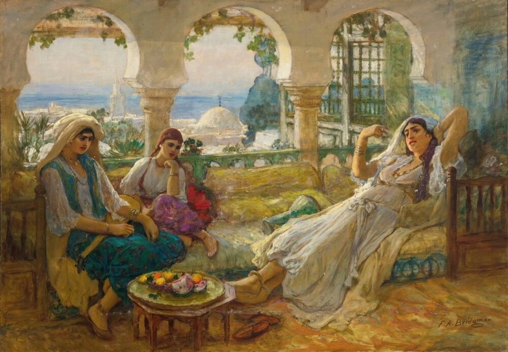 美国艺术家.弗雷德里克·阿瑟·布里奇曼(Frederick Arthur Bridgman)1847-1928,画作欣赏。