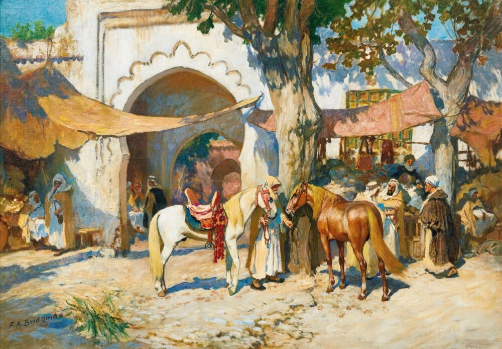 美国艺术家.弗雷德里克·阿瑟·布里奇曼(Frederick Arthur Bridgman)1847-1928,画作欣赏。