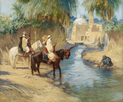  美国艺术家.弗雷德里克·阿瑟·布里奇曼(Frederick Arthur Bridgman)1847-1928,画作欣赏。