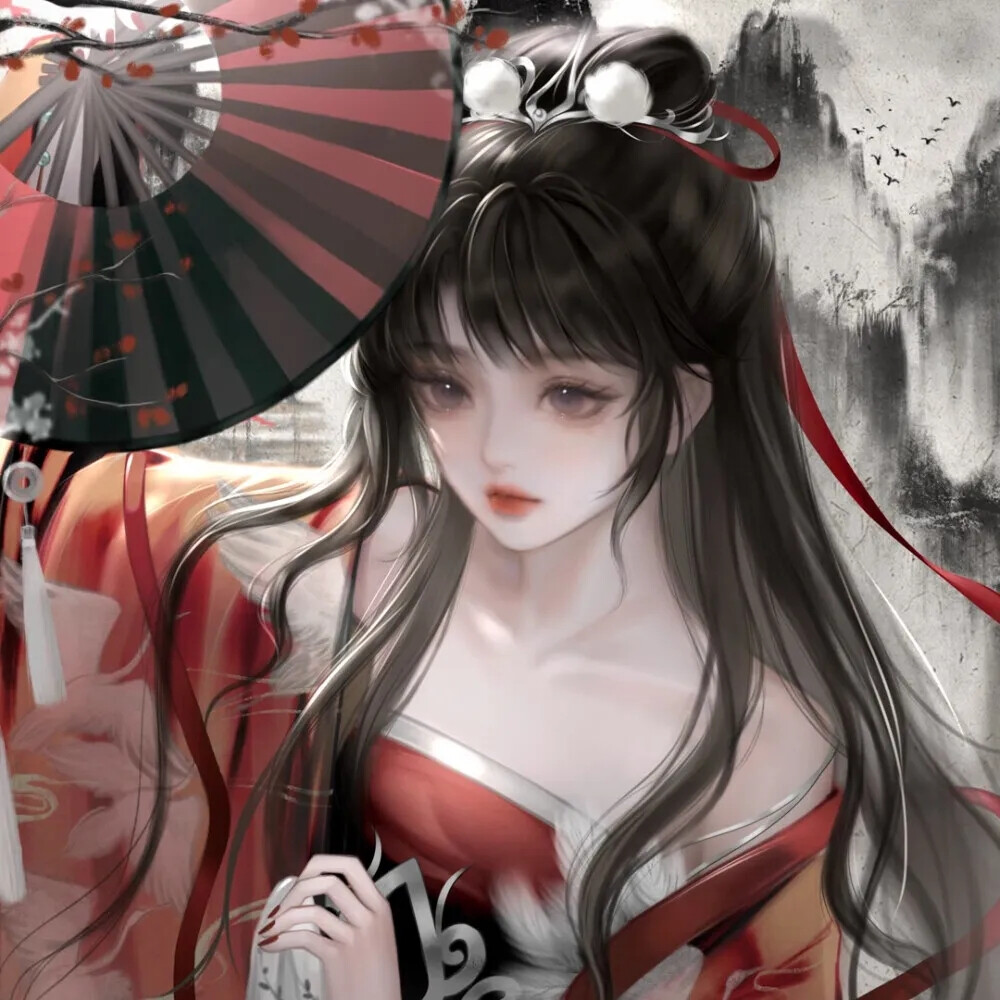 动漫女头闺蜜头像古风