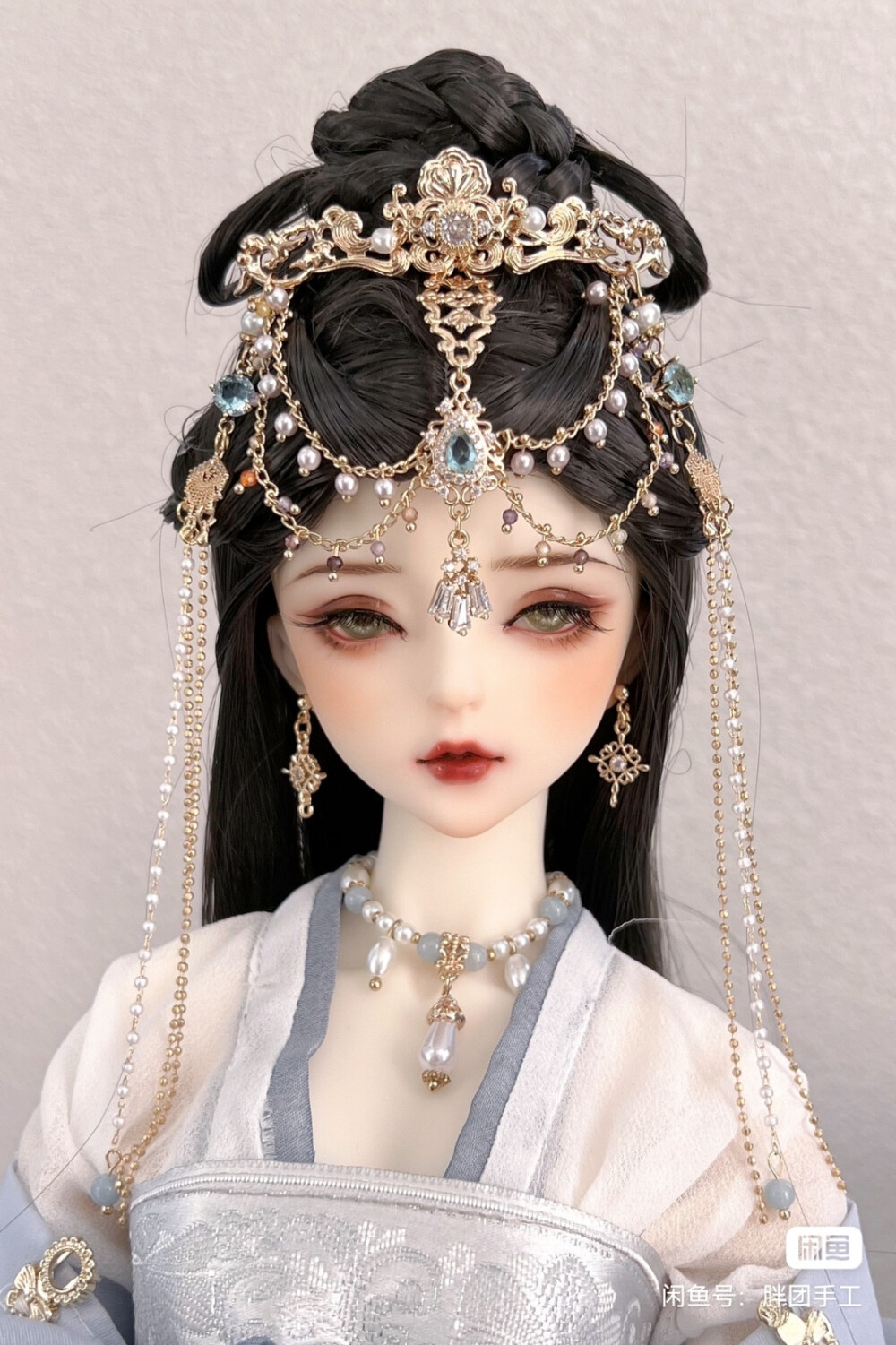 bjd发冠【楼兰】
三分娃用异域风情发冠舞娘发冠敦煌头冠耳环饰品
模特：as家的李师师，柳如是，河东君（三分）