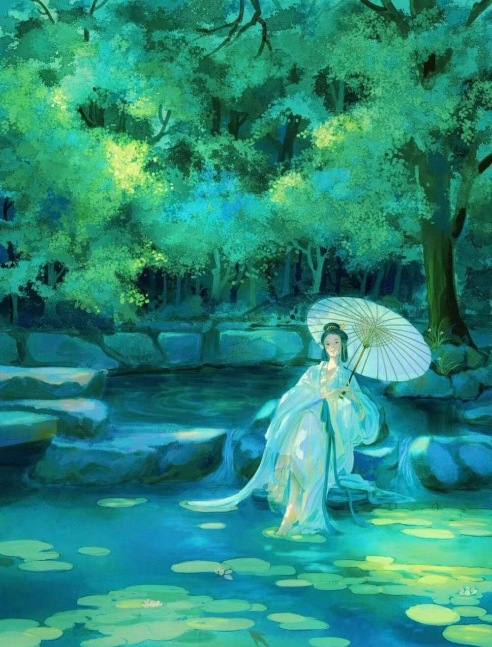 古风女 美女 远景女（画师不详 出处不详 侵权删）