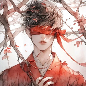 精美古风蒙眼系情侣头像