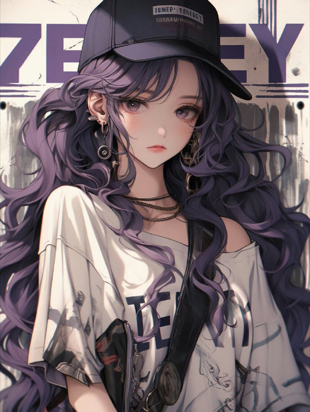 時尚海報~紫浪漫女孩 ​