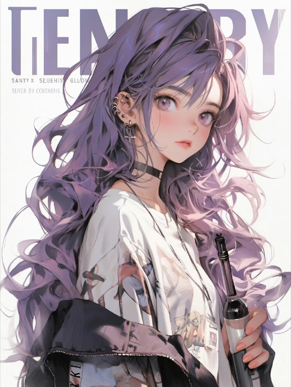 時尚海報~紫浪漫女孩 ​