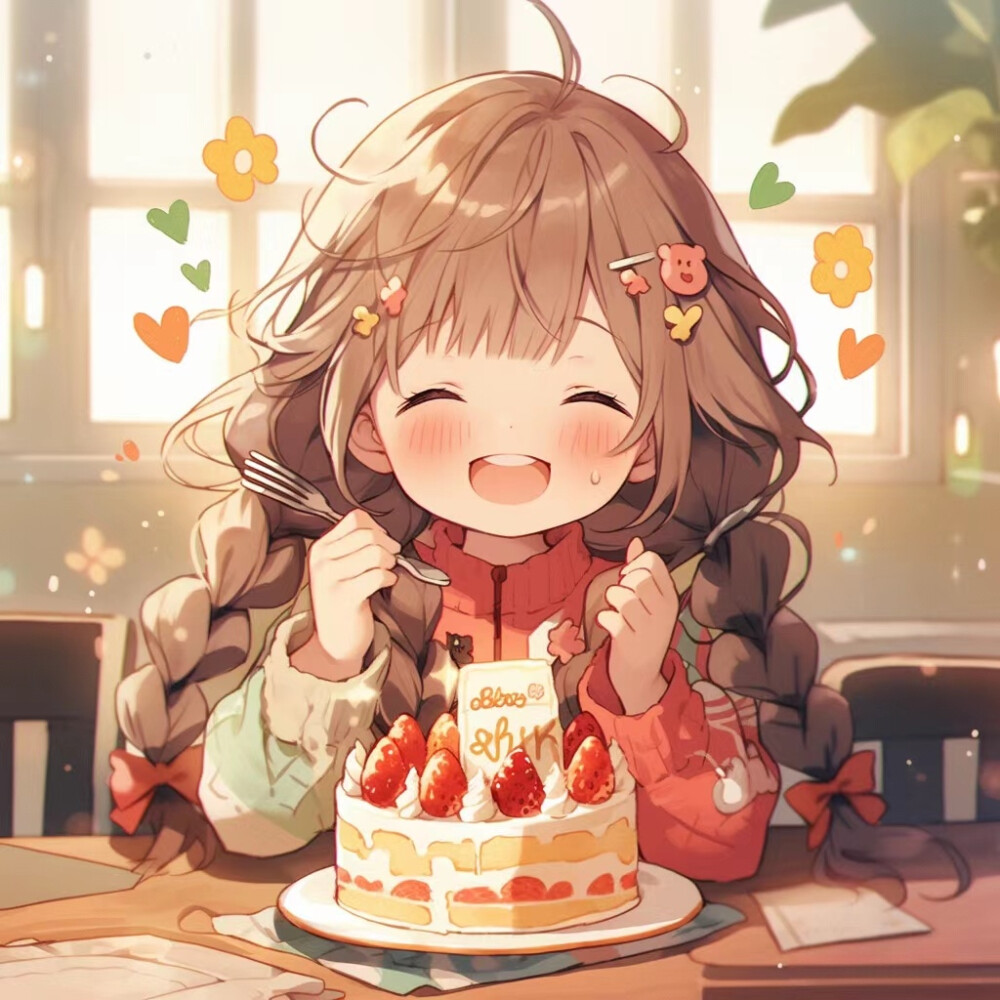 爱吃甜食的小女孩动漫女头可爱头像