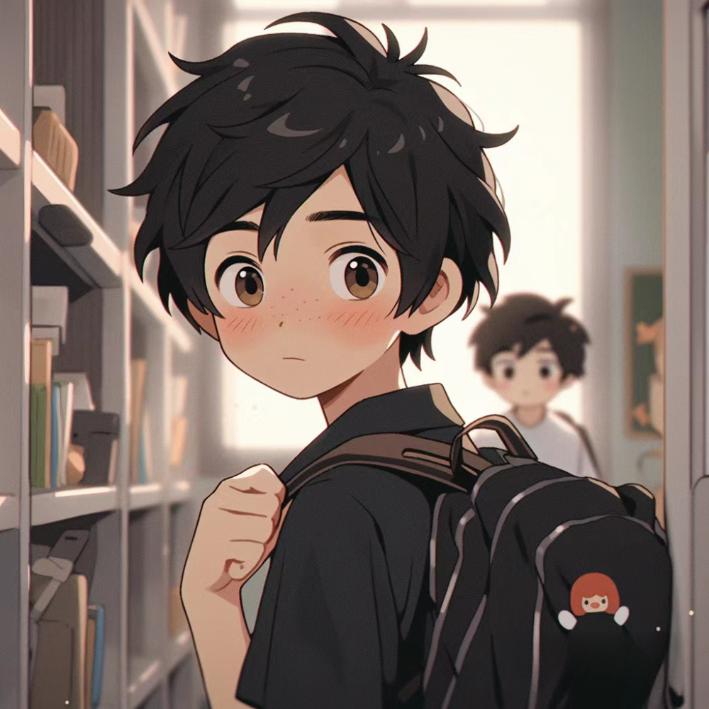 情侣头像｜校园风｜AI绘画
图源:小红书@章鱼丸
