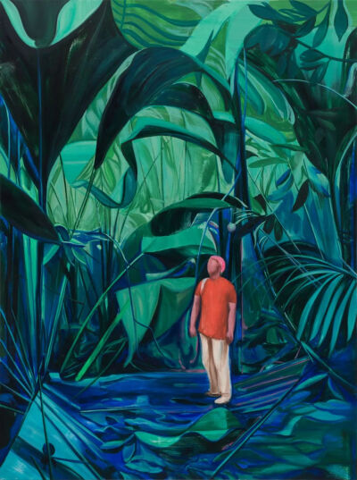 祁磊《闯入者1》，布面油画，200×150cm，2022年