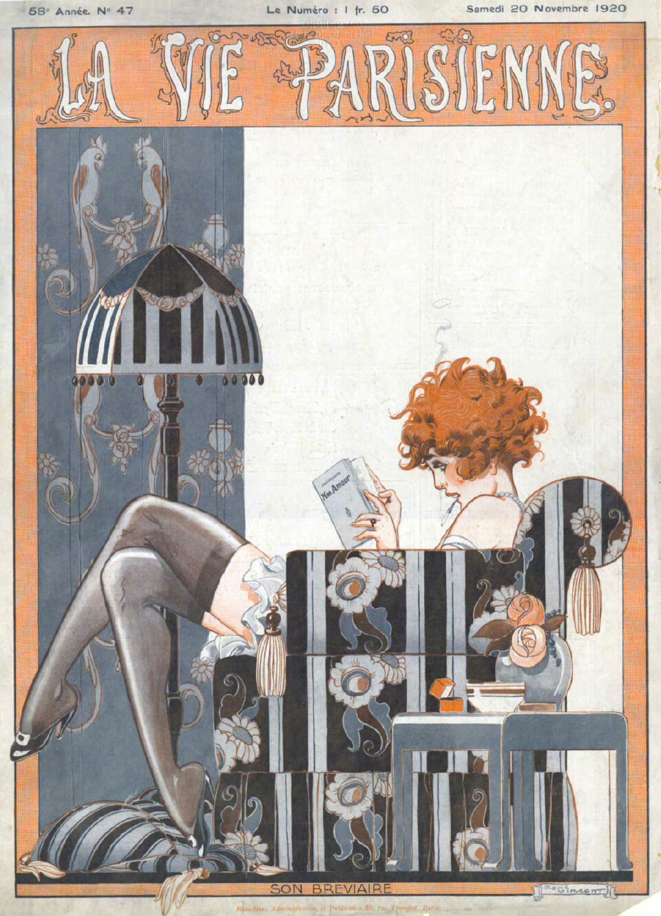 上世纪初巴黎时尚杂志《La Vie Parisienne》中的求知美人。有空就应该出门看展写生，或窝在家里读书写信。 ​