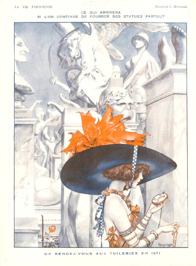 上世纪初巴黎时尚杂志《La Vie Parisienne》中的求知美人。有空就应该出门看展写生，或窝在家里读书写信。 ​
