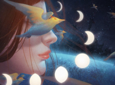 少女 插画 背景图