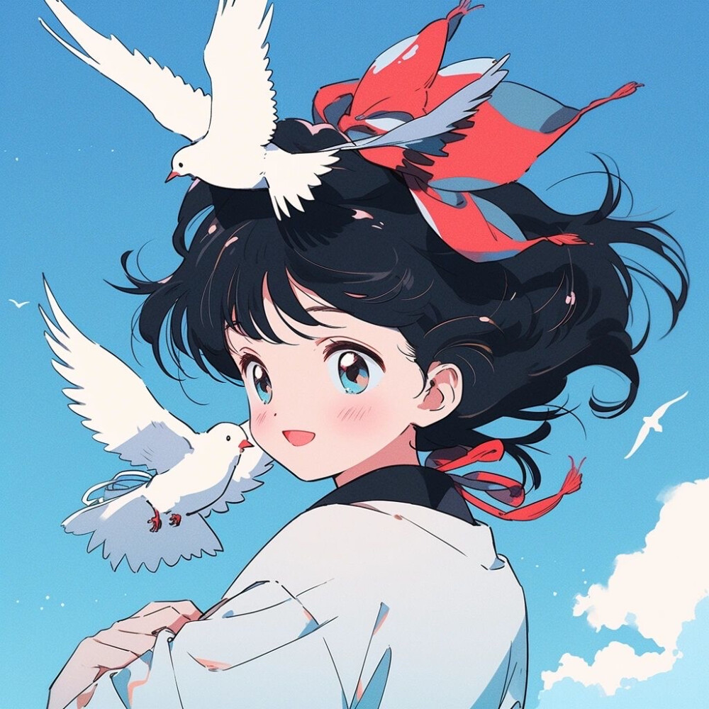 ai绘画 | 旧漫白鸽少女