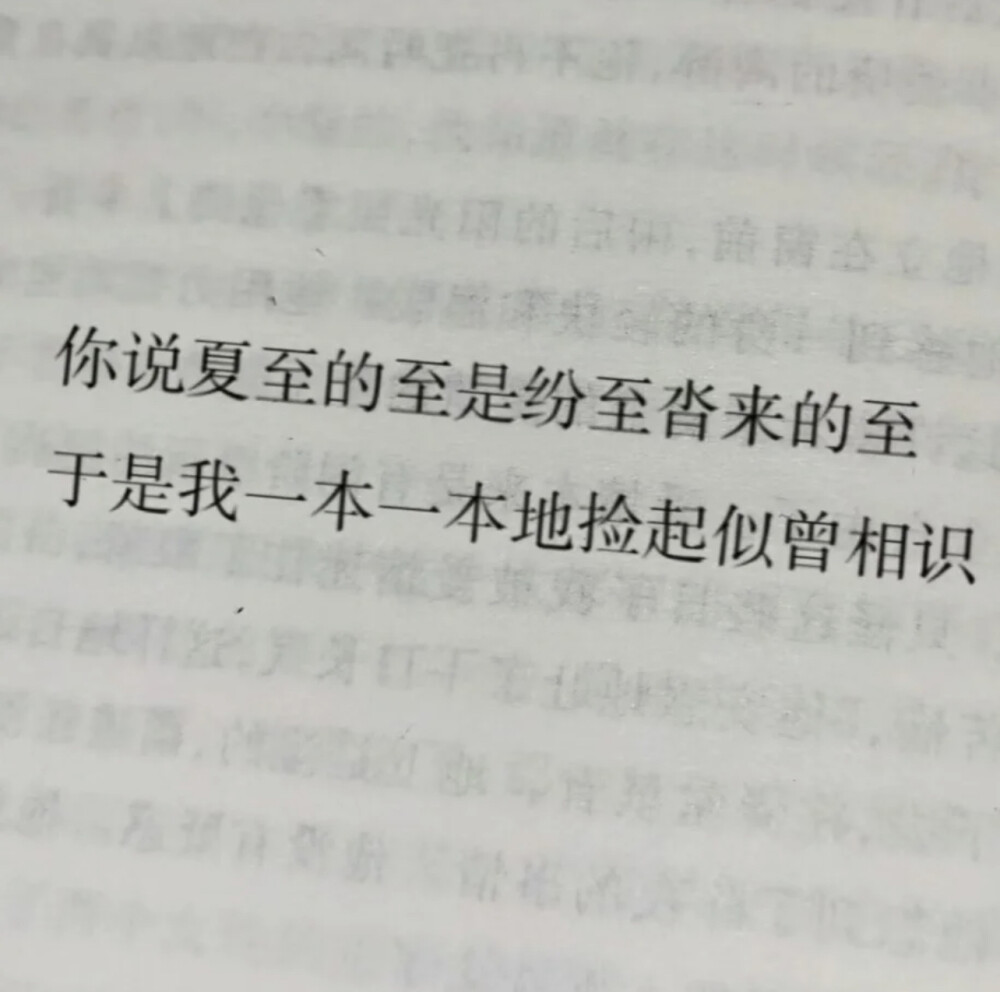 夏至的至是纷至沓来的至 于是我一本一本地捡起似曾相识