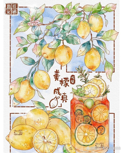 分镜式插画作品｜夏日水果冰饮