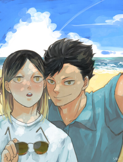 磕一口黑研。
画师：sak
twi：hqkksak
排球少年，黑研