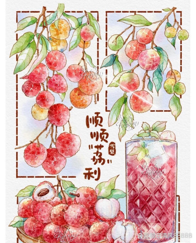 分镜式插画作品｜夏日水果冰饮