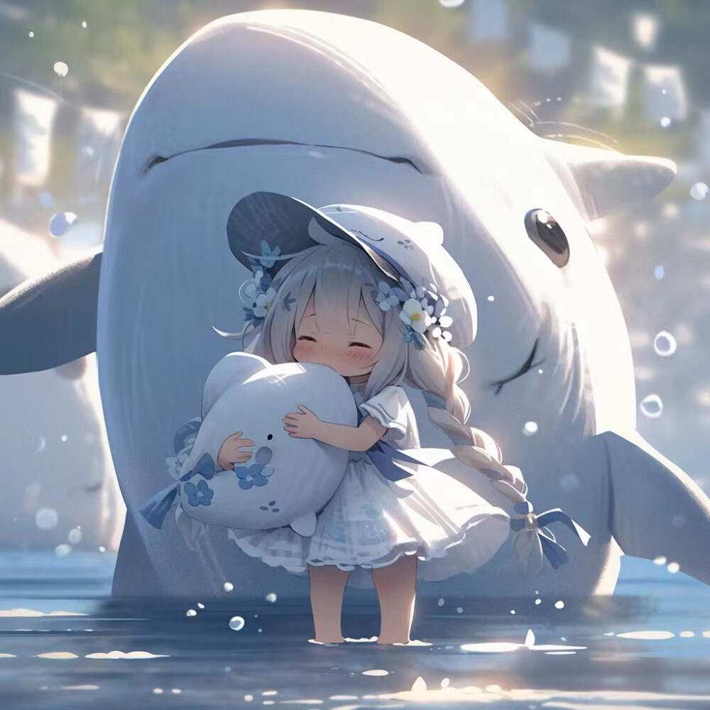 可爱动漫头像鲸鱼女孩原作者mepro