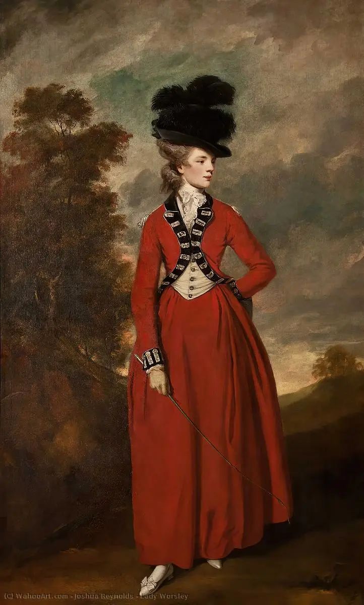 《Lady Worsley》1776年，约书亚·雷诺兹，现藏于哈伍德庄园·肉桂客厅