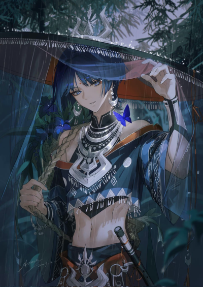 【原神，流浪者】
“想用我的斗笠遮雨，真是好大的膽子”
作者：Aoma_xzxx