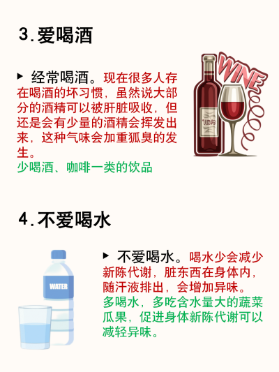 造成狐臭的六个不良习惯，看看你有没有
造成狐臭的不良习惯
姐妹们看看你吗有没有
人手一份收藏起来
提醒自己 