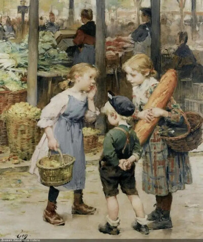 法国艺术家，亨利·朱里斯·让·乔弗里（Henry-Jules-Jean Geoffroy，1853-1924）绘画作品欣赏。