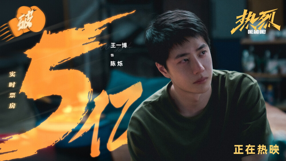 YIBO-OFFICIAL：
电影《热烈》实时票房破5亿！
喜欢就是支点，无论困难与挫折，陈烁@UNIQ-王一博 坚定笃行，绝不放弃！