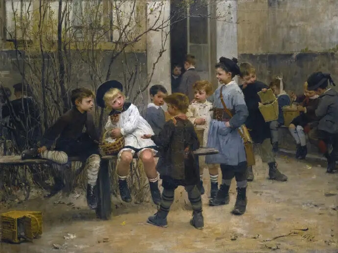 法国艺术家，亨利·朱里斯·让·乔弗里（Henry-Jules-Jean Geoffroy，1853-1924）绘画作品欣赏。