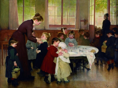 法国艺术家，亨利·朱里斯·让·乔弗里（Henry-Jules-Jean Geoffroy，1853-1924）绘画作品欣赏。