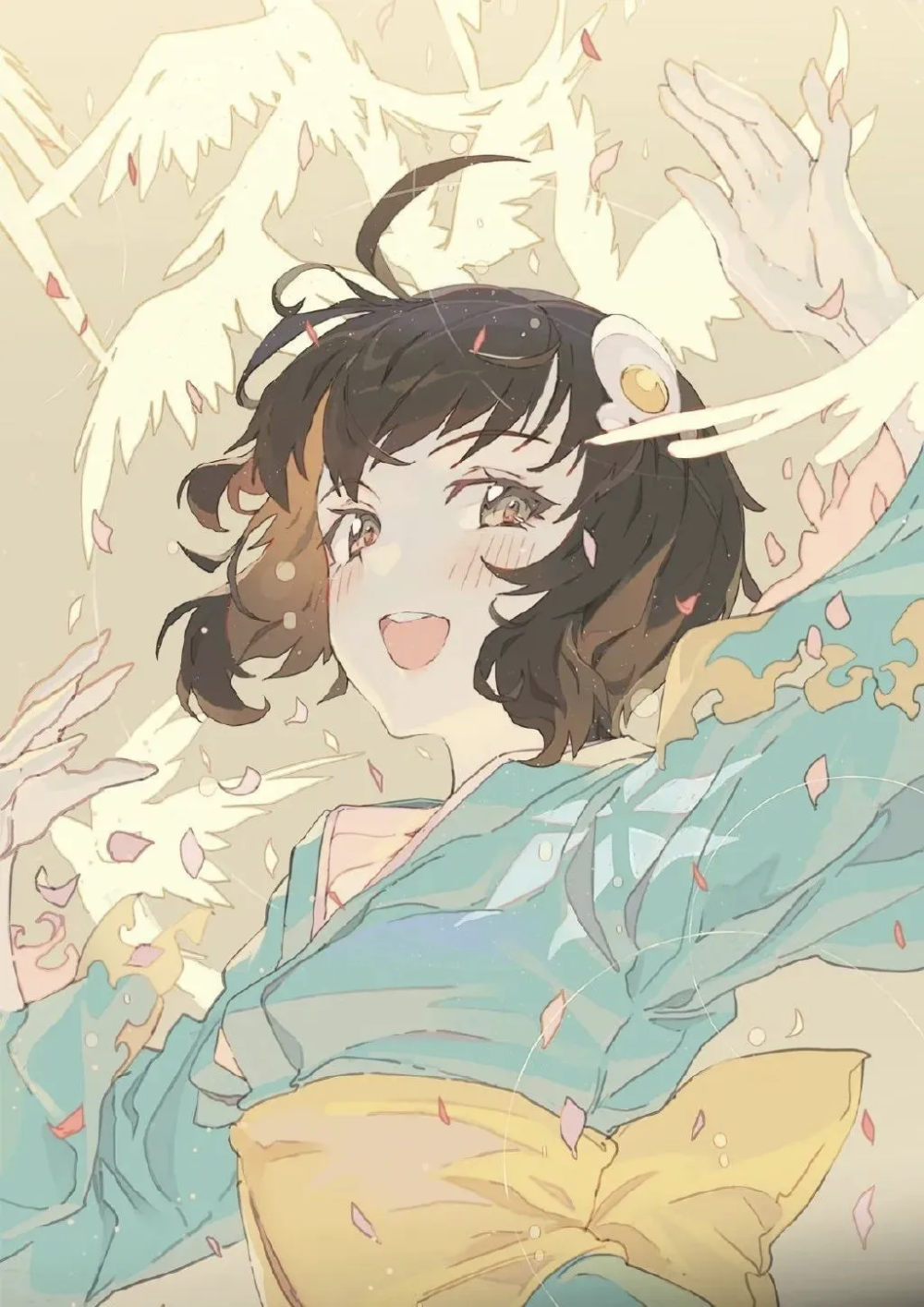 画师：HxxG / ホン twi：Cheon1986
淡雅饱和度超低的少女插画