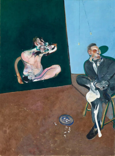 弗朗西斯·培根（Francis Bacon）《乔治·戴尔肖像两习作》（Two Studies for a Portrait of George Dyer），布面油画，198×147.5cm，1968年，图片来源：Sara Hildénin taidemuseo / Jussi Koivunen