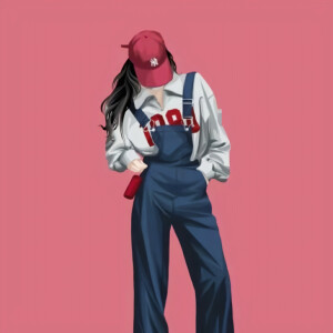 简笔女头