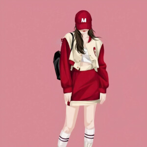 简笔女头