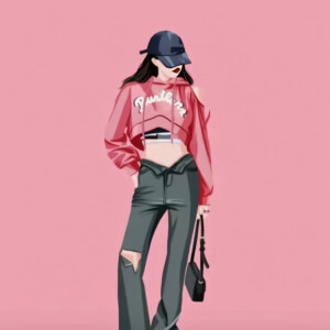 简笔女头