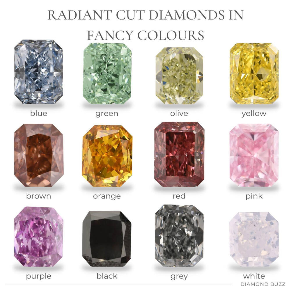 钻石 雷迪恩切割 RADIANT CUT DIAMONDS IN FANCY COLOURS ins diamond_buzz