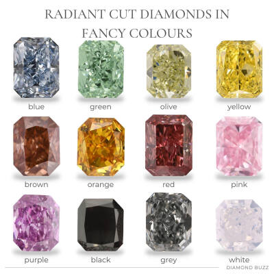 钻石 雷迪恩切割 RADIANT CUT DIAMONDS IN FANCY COLOURS ins diamond_buzz