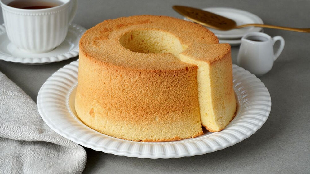 枫糖戚风蛋糕 メープルシフォンケーキ maple chiffon cake （卵 3個・薄力粉 70g・サラダ油 70g・メープルシロップ 大さじ3・グラニュー糖 30g・牛乳 50ml