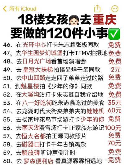 楼姐去重庆做的一百二十件事
“我可以掉进深渊，但你必须站在顶峰。”