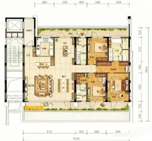 户型图 户型方正 超长阳台 双阳台