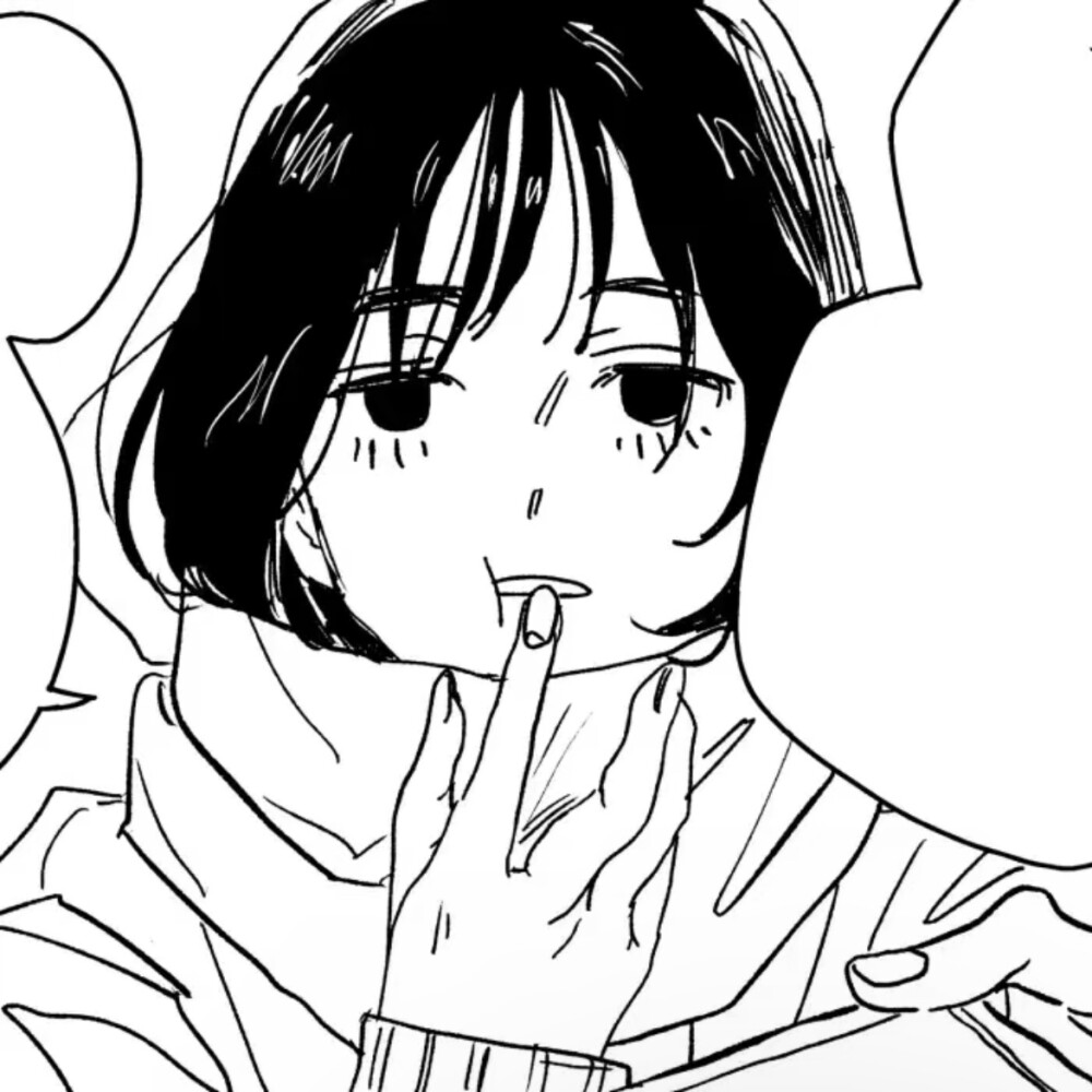 黑白漫画女生头像