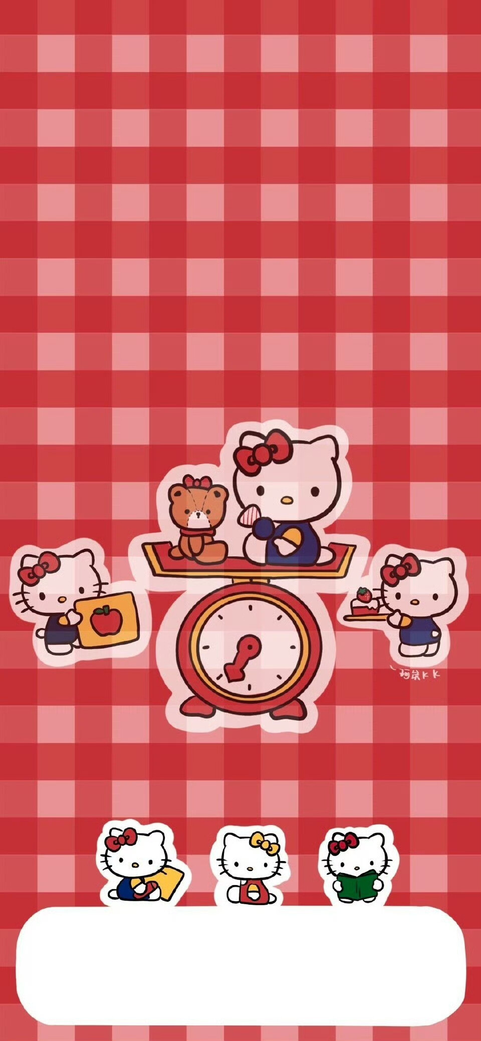 HelloKitty复古贴纸风壁纸
