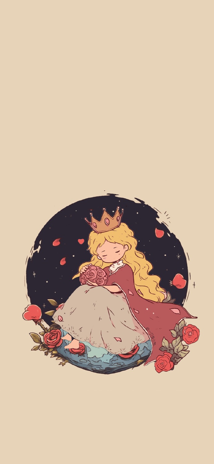 iphone壁纸套图 手绘公主复古壁纸 黄色 一颗酸苹果的壁纸库