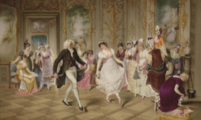 19世纪末KPM出品瓷板画《我们祖母的舞蹈课》/ 精彩细节呈现令其以约合101万元的高价被拍下