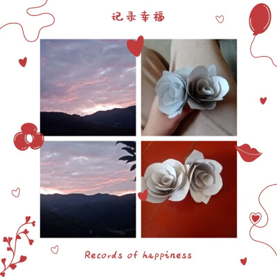 晚霞与玫瑰共绘浪漫，你是我藏在心底的爱意泛滥.
The sunset and roses paint romance together，and you are the overflow of my love hidden in my heart.