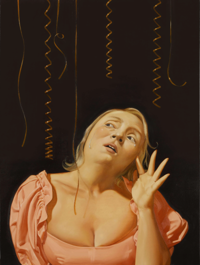 安娜·韦扬特《Girl Crying At A Party》，布面油画，121.9×91.4cm，2021年