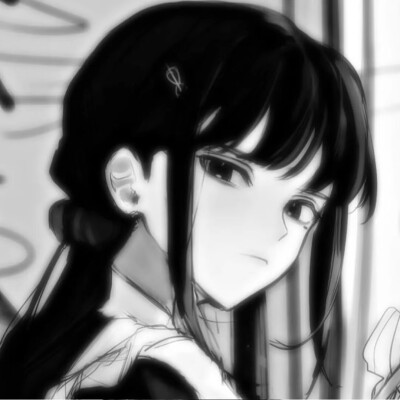 遇见她 如春水映梨花/黑白动漫女头 自由 小众感