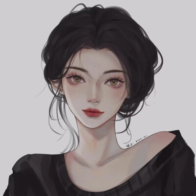 手绘插画女生头像