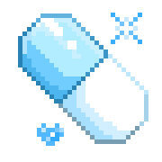 LINE：kawaii pixelart Emoji [light blue] ​​​