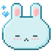 LINE：kawaii pixelart Emoji [light blue] ​​​