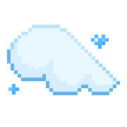 LINE：kawaii pixelart Emoji [light blue] ​​​